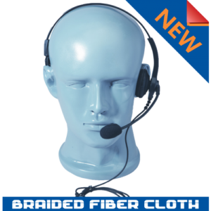 Braided Fiber Lightweight Single Muff adjustable Headset with boom MIC and inline PTT (HSS+)